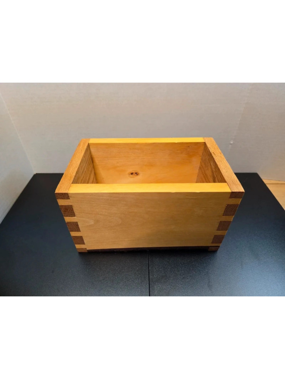 Handmade Wood Box Finger Joint Rustic Storage 10x6x6